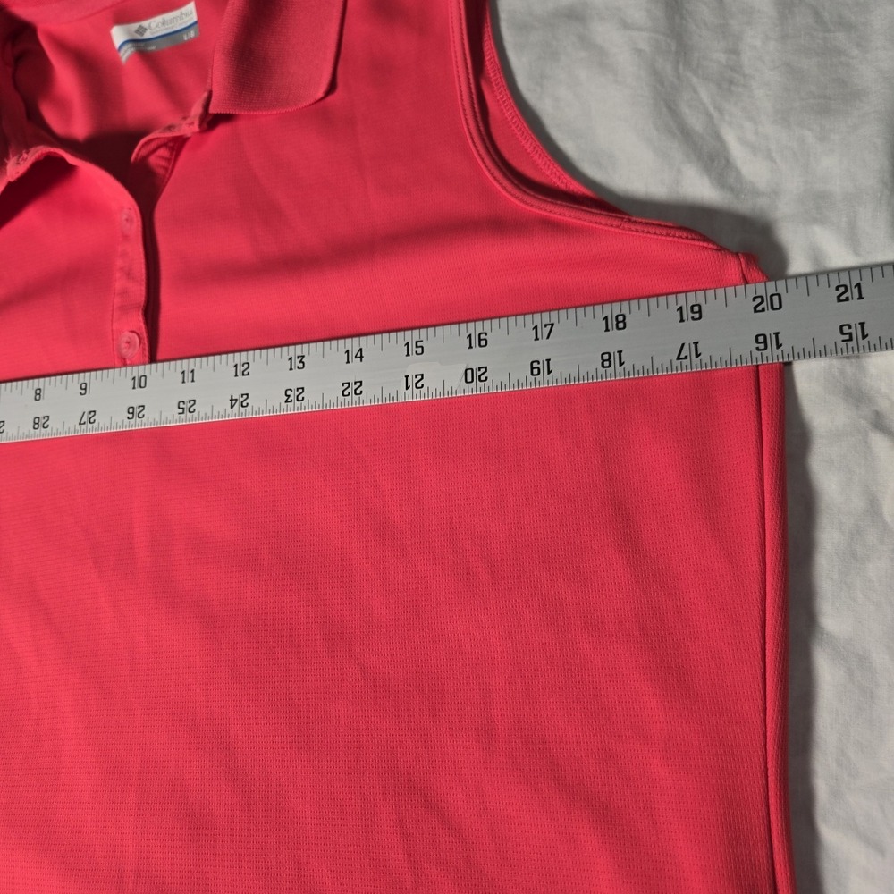 Columbia PFG Polo Sleeveless Shirt Women Large Golf Logo EUC‎ - Picture 4 of 8